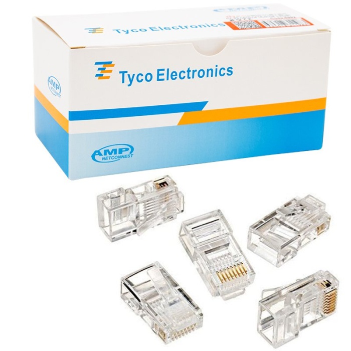 RJ45 CAT5/CAT6 UÇ 8P8C  KUTULU (100LÜK PAKET) KUTULU AMP NETCONNEST (4434)