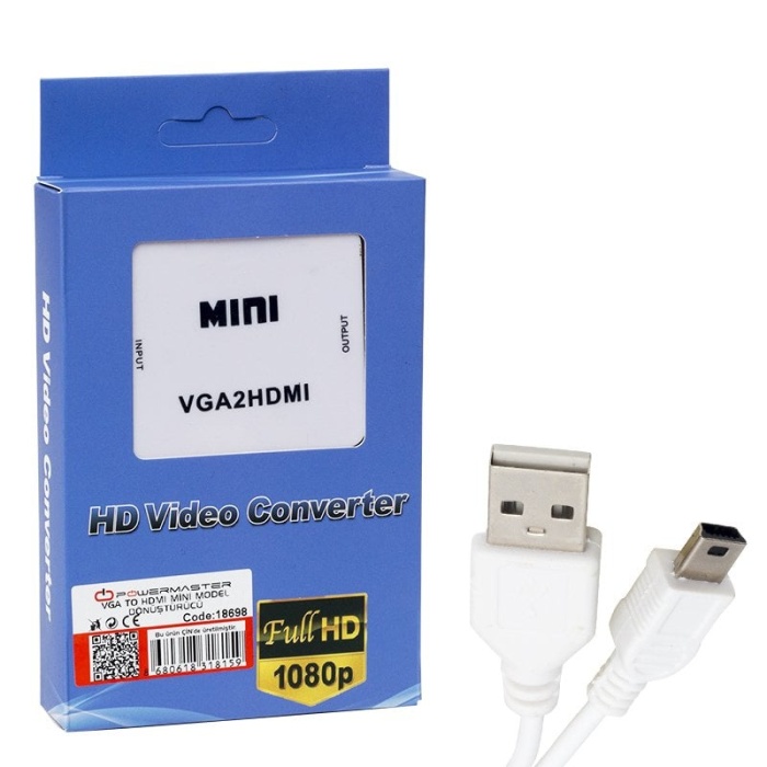 VGA TO HDMI SES ÇIKIŞLI MİNİ MODEL DÖNÜŞTÜRÜCÜ (4434)