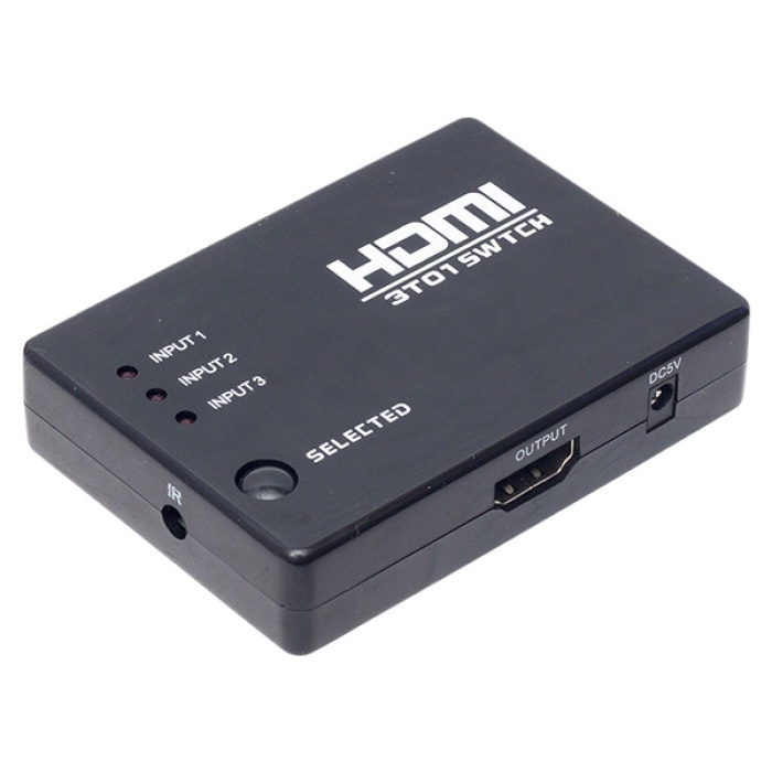 3 GİRİŞ 1 ÇIKIŞ HDMI SWITCHER TOPLAYICI KUMANDALI ADAPTÖRSÜZ (4434)