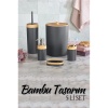 Turk 5 li Banyo Seti Bambu Design ANTRASİT