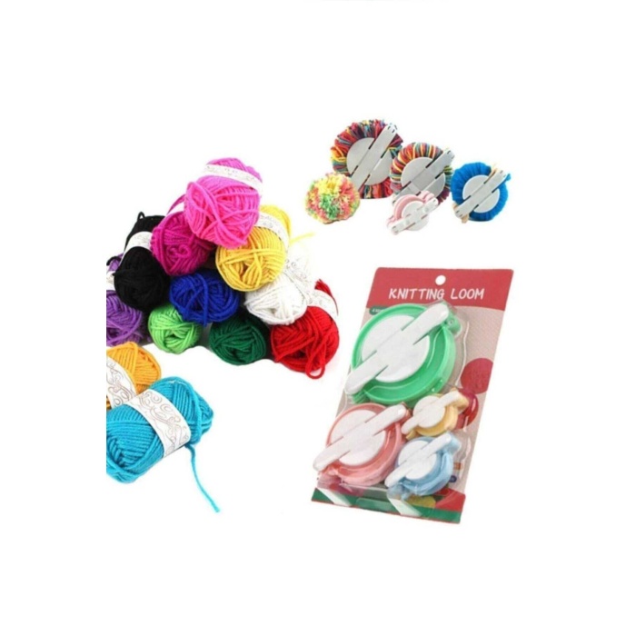 Ponpon Makinası 4lü Set Ponponmatik 4 Farklı Boy