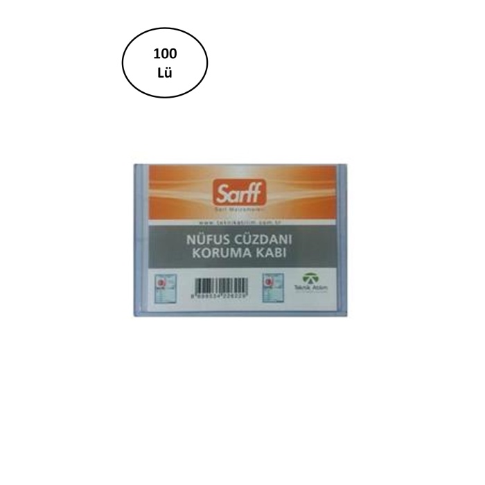 Sarff Nüfus Cüzdanı Kabı Pvc Lüx A-032H 100lü