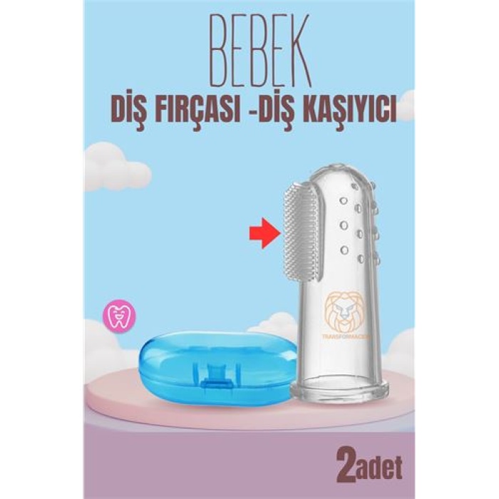 Turk Bebek Diş Fırçası Diş Kaşıyıcı Silikon Kutulu 2 li SET