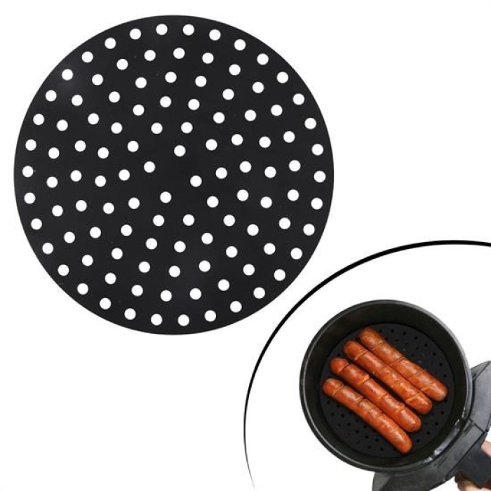 Renkli Isıya Dayanıklı Yıkanılabilir Silikon Fırın Ve Airfryer Yuvarlak Pişirme Matı 20 Cm (4767)