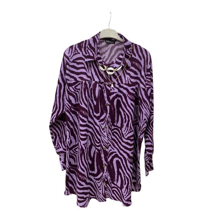 Bayan Yakalı Zebra Model Tunik