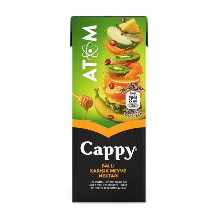 Cappy Atom Ballı Karışık Meyve Nektarı Karton Kutu 200 ML