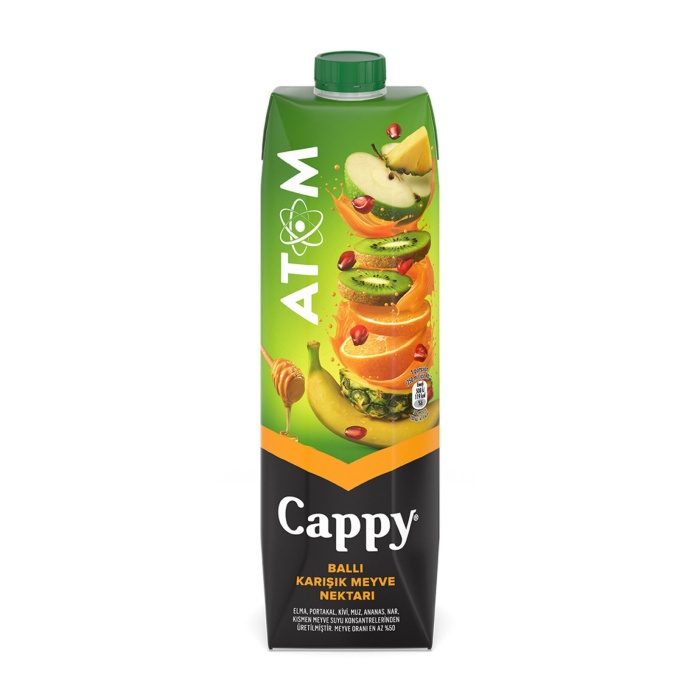 Cappy Atom Ballı Karışık Meyve Nektarı Karton Kutu 1 L