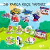 12 Set - 36 Parça  Hayvanlar ve Ulaşım Araçları 2+ Keçe Yapboz - 2 Yaş Puzzle