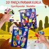 2 Set - 20 Parça  Meslekler ve Uçan Hayvanlar Parmak Kukla