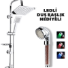 Rain Duş Robotu Tepe Duş Seti Duş Başlığı Sistemi Ledli Duş Başlık Hediyeli ( Lisinya )