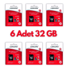 6 Adet Ultrahız 32gb Micro Sd Hafıza Kartı: Yüksek Performans Ve Geniş Depolama Kapasitesi ( Lisinya )