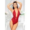 Kırmızı Çift Çapraz İpli Bodysuit