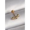 316L Çelik Gold Renk Zirkon Taşlı Tragus Piercing - Lisinya