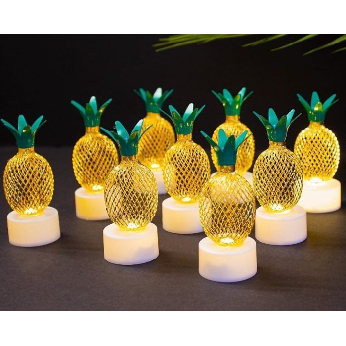 Hediyelik Led Ananas Metal 3 Adet (Lisinya)