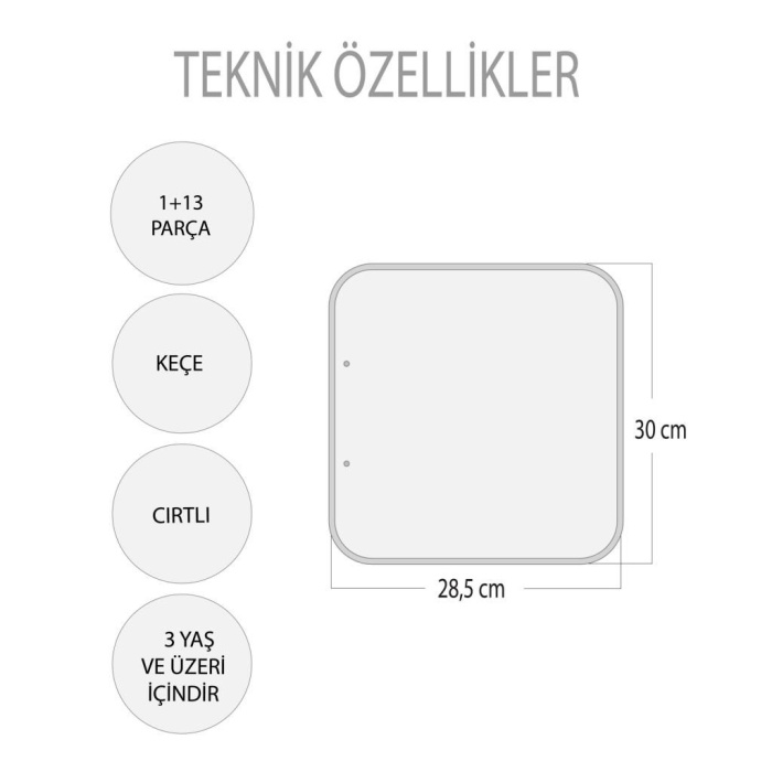 ( Sonbahar ) Keçe Cırtlı Aktivite Sayfası - Çocuk Etkinlik , Eğitici Oyuncak