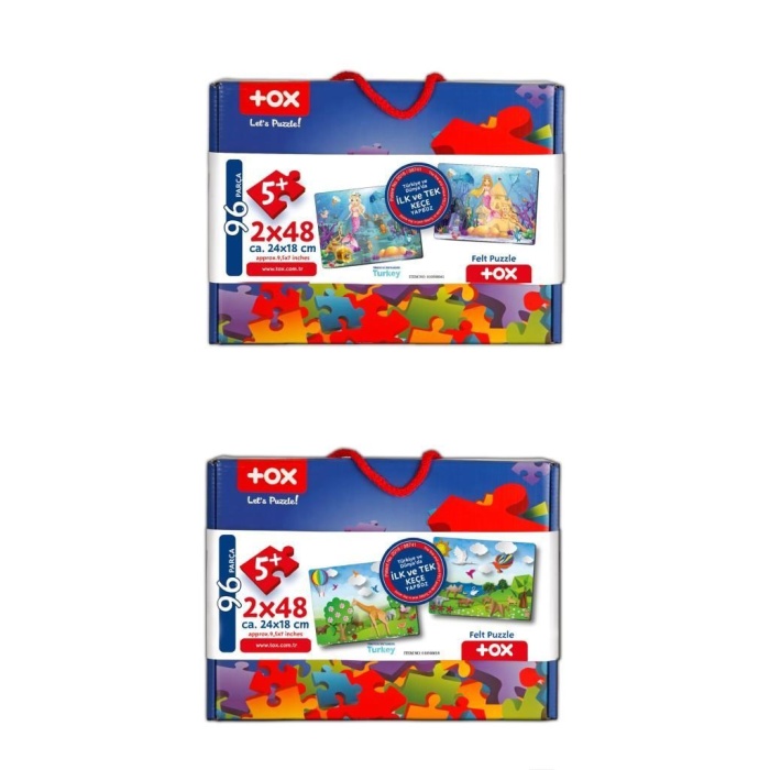 4 Set - 96 Parça  Origami ve Deniz Kızı 5+ Keçe Yapboz - 5 Yaş Puzzle