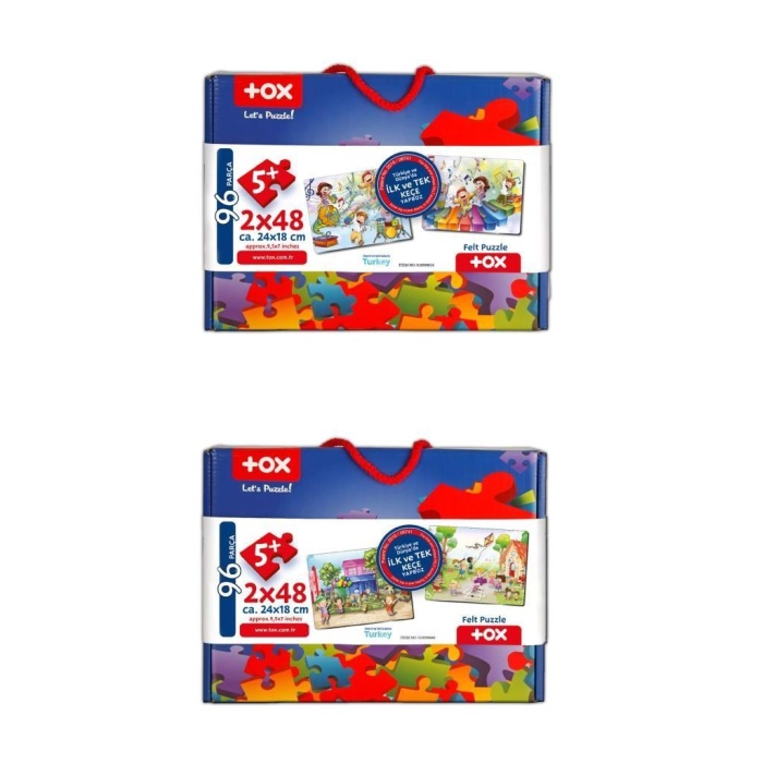 4 Set - 96 Parça  Oyun Parkı ve Müzik 5+ Keçe Yapboz - 5 Yaş Puzzle