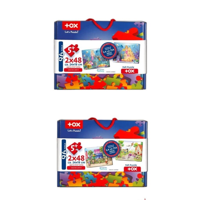 4 Set - 96 Parça  Oyun Parkı ve Deniz Kızı 5+ Keçe Yapboz - 5 Yaş Puzzle