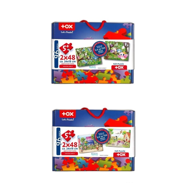 4 Set - 96 Parça  Baykuş ve Oyun Parkı 5+ Keçe Yapboz - 5 Yaş Puzzle