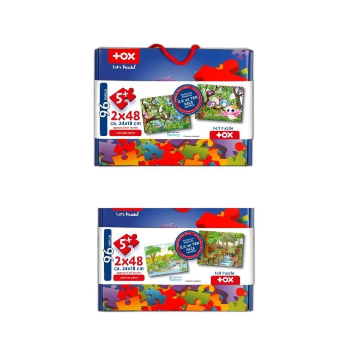 4 Set - 96 Parça  Orman ve Baykuş 5+ Keçe Yapboz - 5 Yaş Puzzle