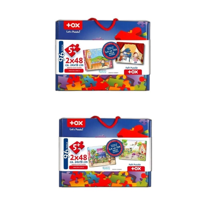 4 Set - 96 Parça  Oyun Parkı ve Sahne 5+ Keçe Yapboz - 5 Yaş Puzzle