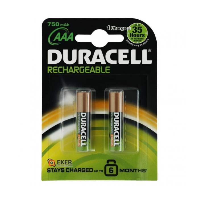 Duracell Şarjedilebilir İnce Kalem Pil 2li AAA 750 mAh