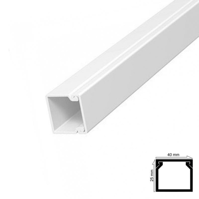 Kablo Kanalı 40x25 mm 2 Metre Yapışkan Bantlı 4 Adet