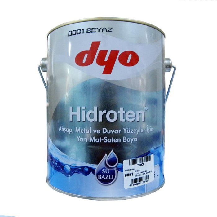 Dyo Hidroten Yarı Mat Sentetik Metal Ahşap Boyası 2,5 Litre