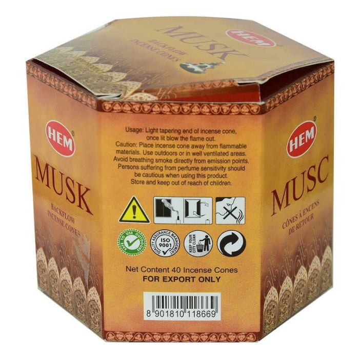 Geri Akış Şelale Misk Kokulu 40 Konik Tütsü - Musk Backflow Incense Cones