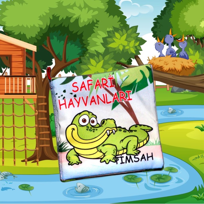 Safari Hayvanları Kumaş Sessiz Kitap