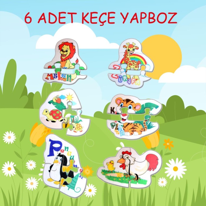 Hayvanlar 2+ Keçe Yapboz - Puzzle