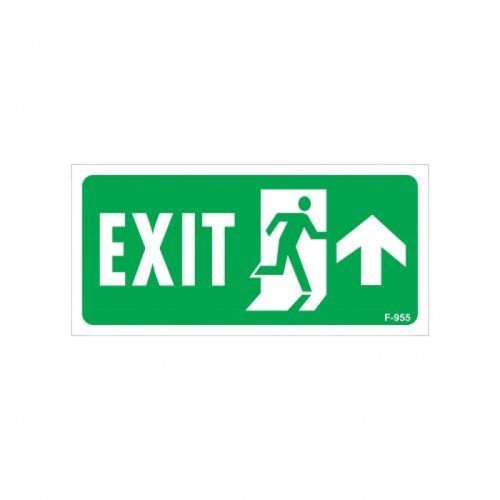 Exit Yukarı Sağ Ok İşaretli Uyarı Levhası 17,5x25 KOD:955