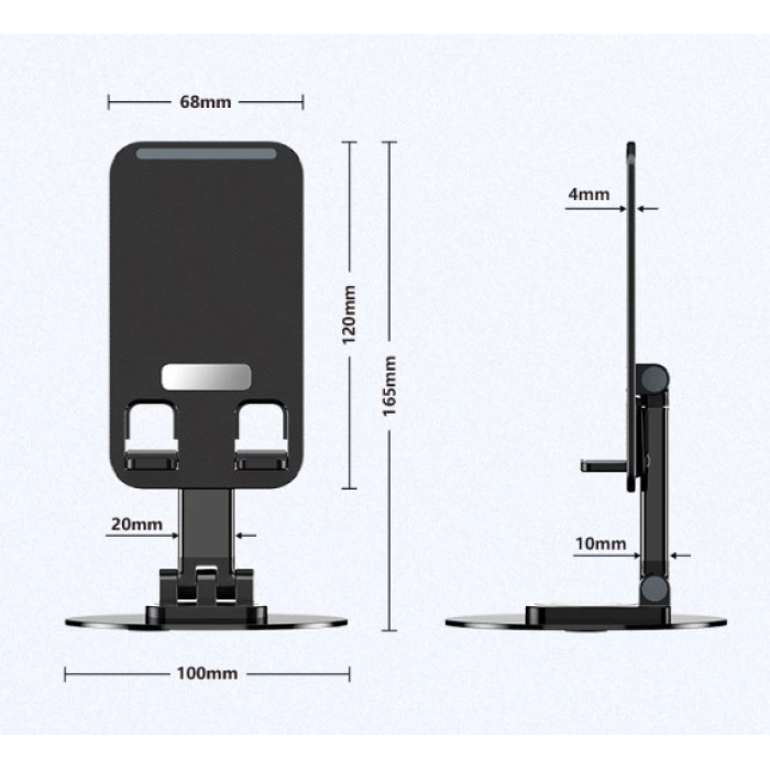 Pratik Katlanabilir Telefon Tutucu Stand Yuvarlak Tabanlı Mc-460