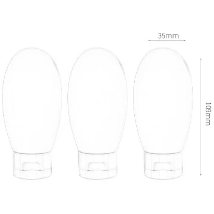 Pratik Seyahat Tipi Doldurulabilir Krem Şampuan Kutusu 3 Lü Set