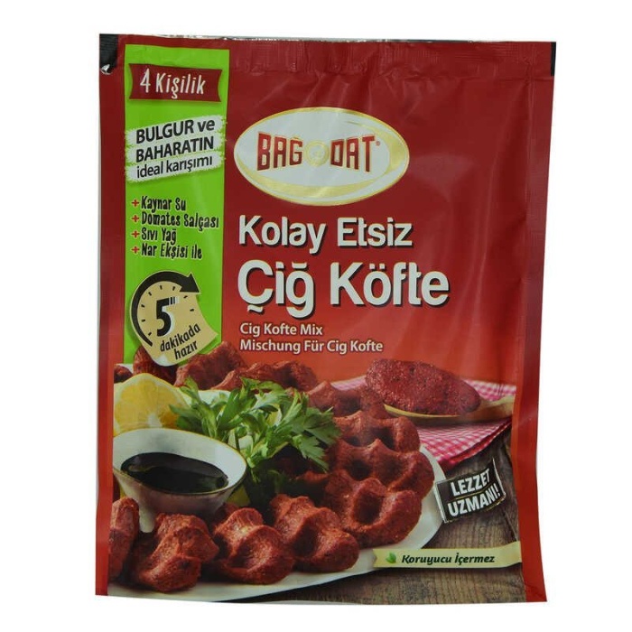 Kolay Etsiz Çiğ Köfte Bulgur ve Baharat Karışımı 4 Kişilik 120 Gr Paket