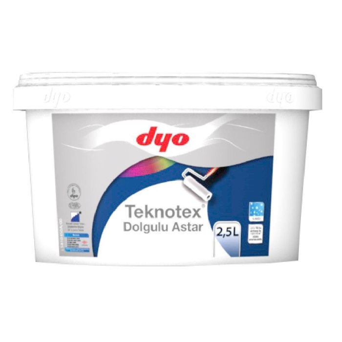 Dyo Teknotex Dolgulu Dış Cephe Astarı 2,5 Litre Beyaz