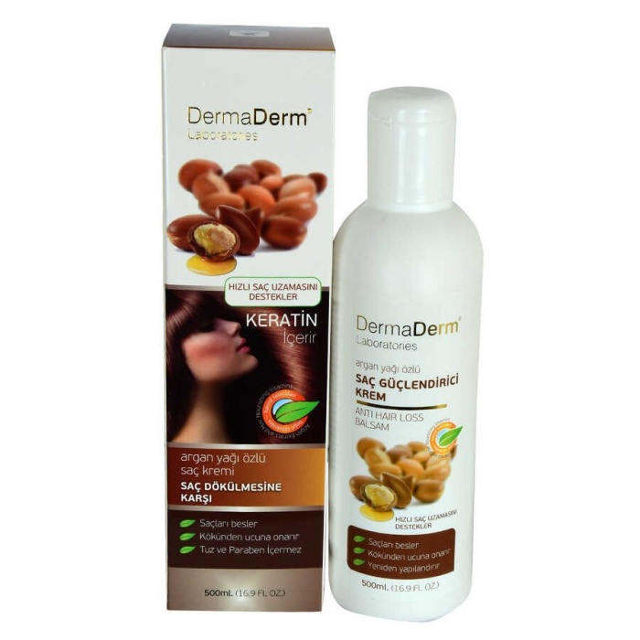 Argan Yağı Özlü Saç Kremi Keratinli (Tuz ve Paraben İçermez) 500 ML