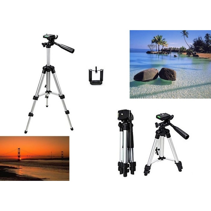 Tripod : Telefon ve Kamera Tutucu Ayak + Telefon Tutucu - 105Cm