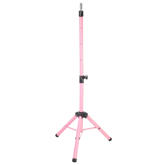 Kuaför Eğitim Mankeni İçin Metal Tripod / Pembe + Taşıma Çantası