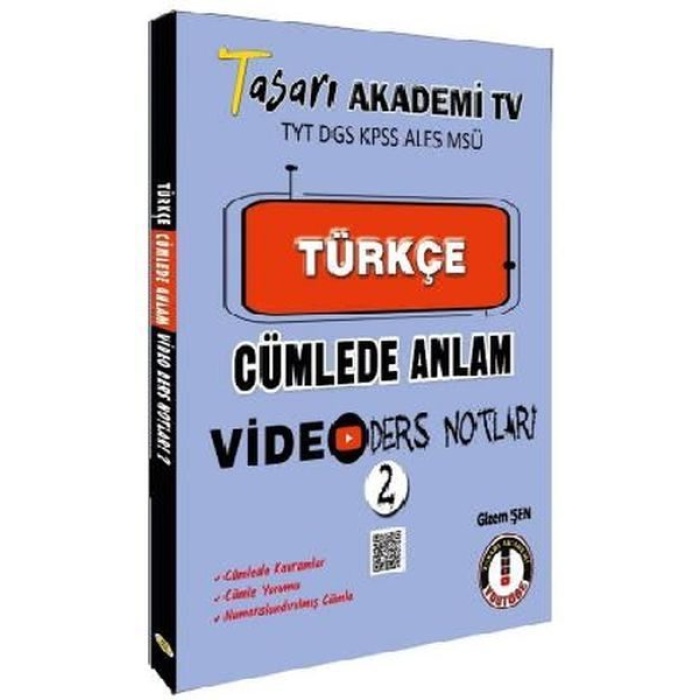 Tasarı TYT DGS KPSS ALESS MSÜ Türkçe Cümlede Anlam Video Ders Notları  (4022)