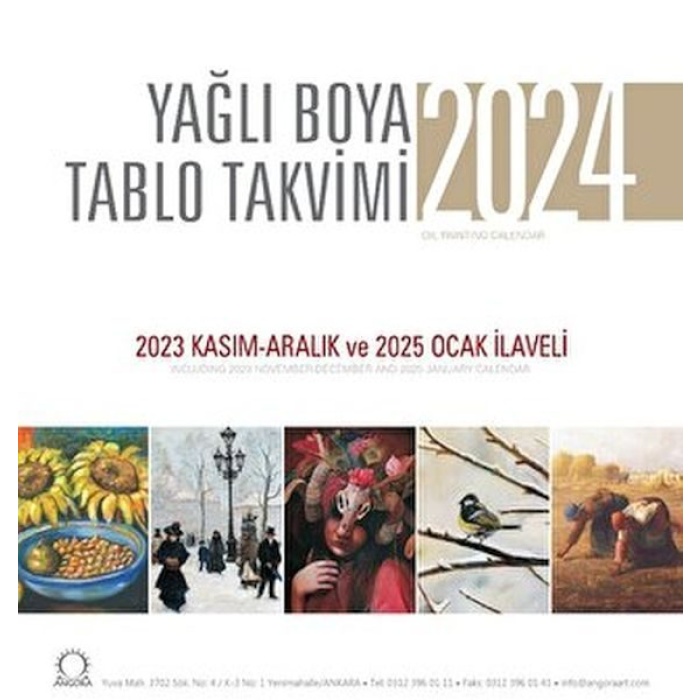 Yağlı Boya Tablo Takvimi 2024 Duvar Takvimi  (4022)