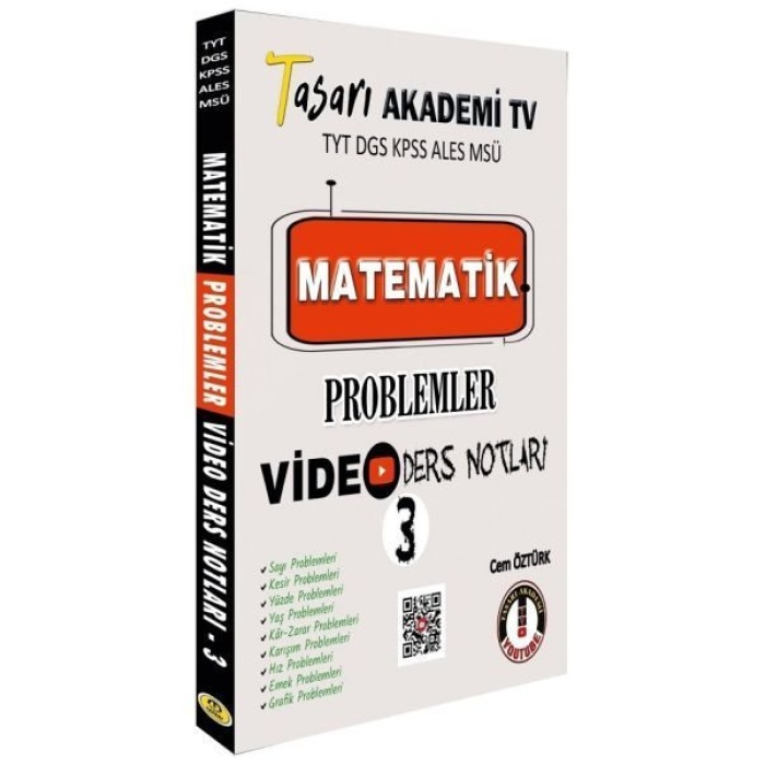 Tasarı Matematik Problemler Video Ders Notları 3  (4022)