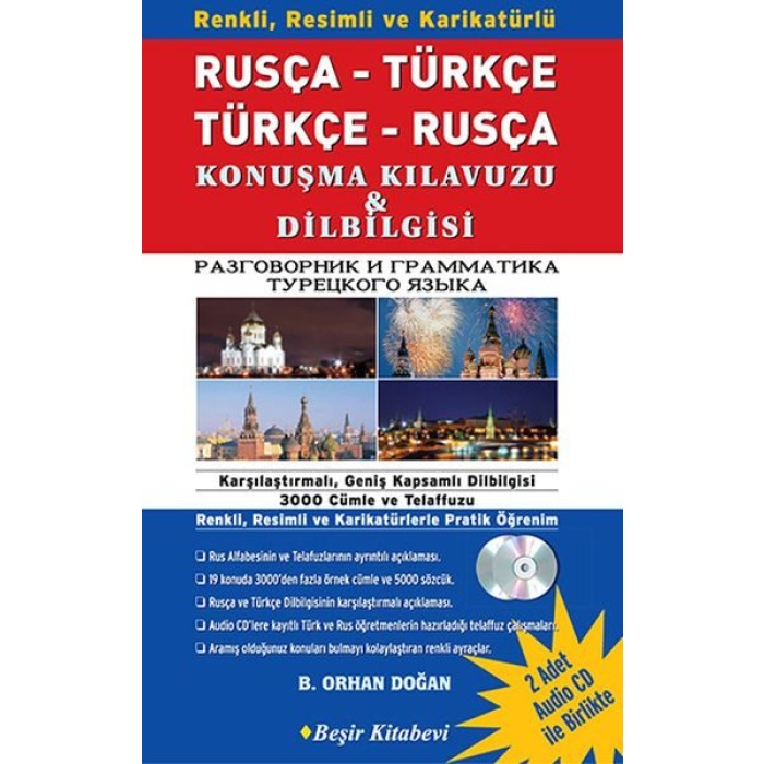 Rusça Türkçe Türkçe Rusça Konuşma Kılavuzu Dilbilgisi 1 Kitap 2 CD  (4022)