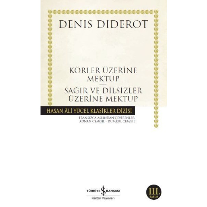 Körler Üzerine Mektup - Sağır ve Dilsizler Üzerine Mektup - Hasan Ali Yücel Klasikleri  (4022)