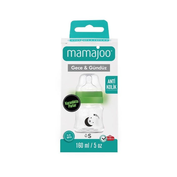 Mamajoo Gece & Gündüz Biberonu 160 ml & Anti-Kolik Biberon Emziği No:1 / S