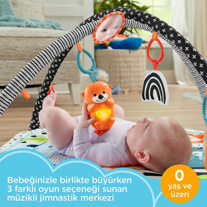 Fisher Price Neşeli Hayvanlar 3ü 1 Arada Jimnastik Merkezi Oyun Halısı