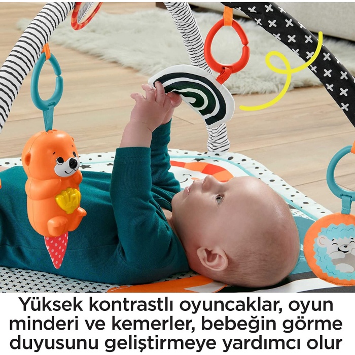 Fisher Price Neşeli Hayvanlar 3ü 1 Arada Jimnastik Merkezi Oyun Halısı