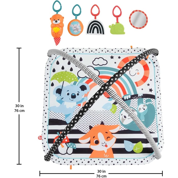 Fisher Price Neşeli Hayvanlar 3ü 1 Arada Jimnastik Merkezi Oyun Halısı