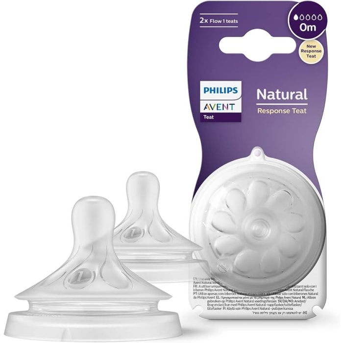 Philips Avent Natural Response 2li Biberon Emziği, 1 Numara, 0 Ay+