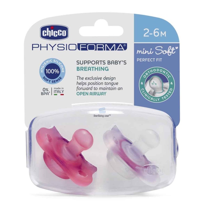 Chicco PhysioForma Mini Soft 2li Emzik 2-6 Ay Kız